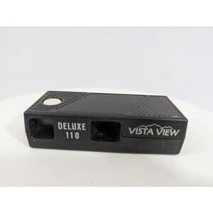 Vintage Vista View Deluxe 110 Pocket Film Camera - Black - Untested As-Is